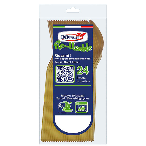  CUILLERES DESSERTS Réutilisable X24 - Or - DOPLA